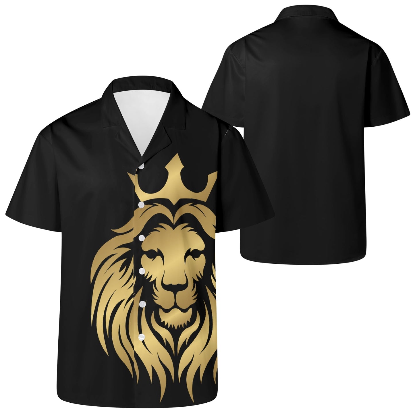 Lion design collar shirt