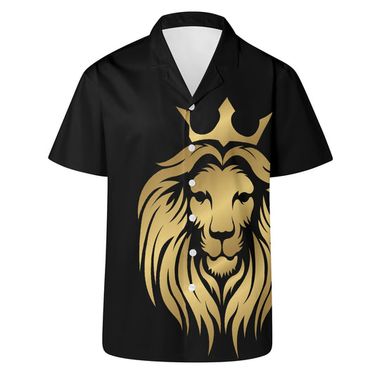 Lion design collar shirt